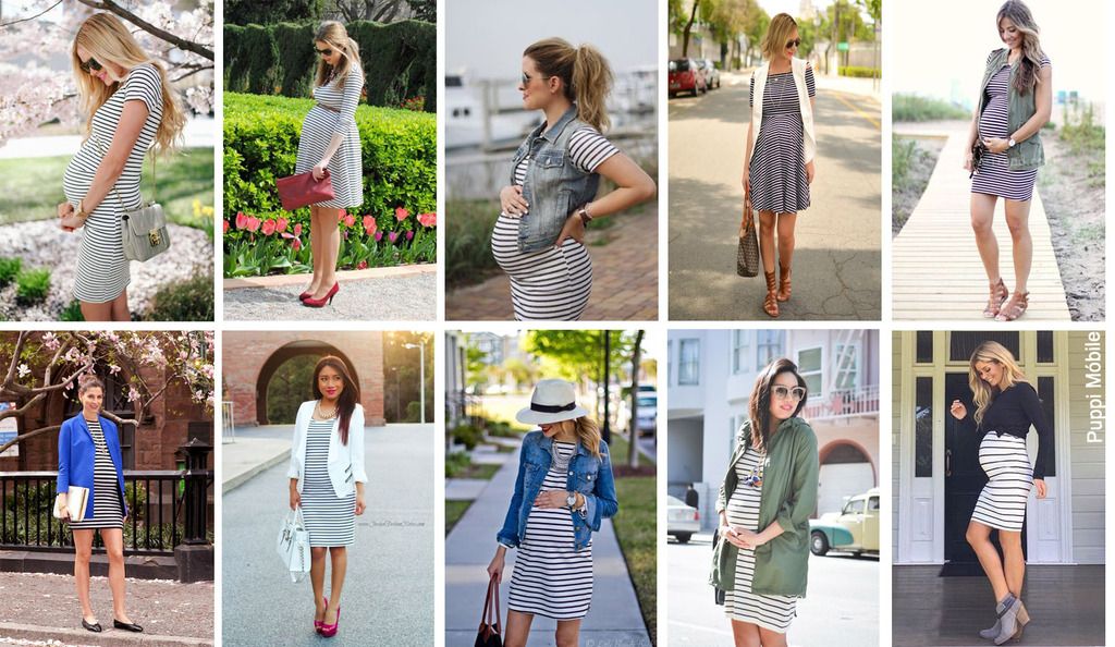 look maternidade vestido listrado