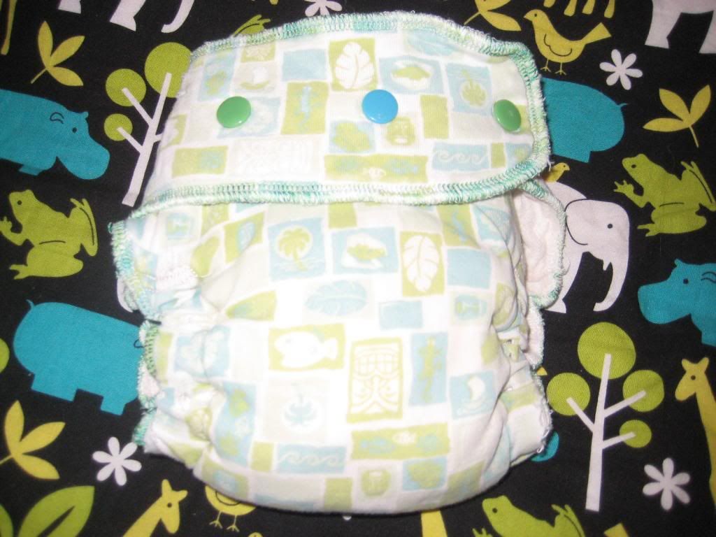 Tiki Print Fitted Diaper W/extra matching doubler Tiki Print Fitted Diaper W/extra matching doubler