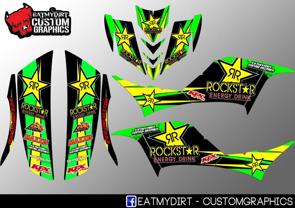 Kawasaki Kfx 700 Custom Graphics Kit Decals Mx Motocross Atv Stickers