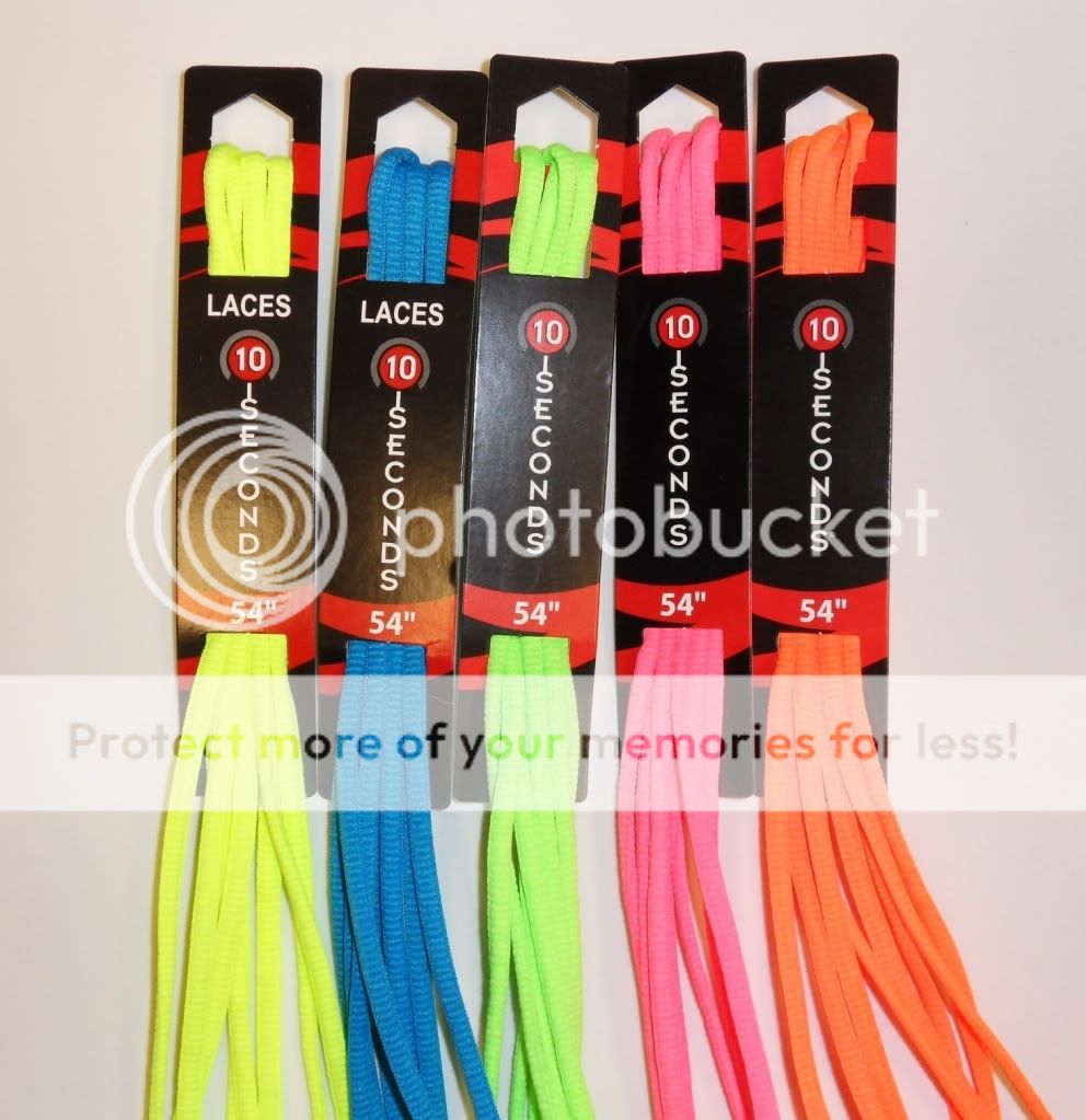 10Seconds Oval Athletic Shoelaces 5Neon Colors 36" 45" 54" 63" Made